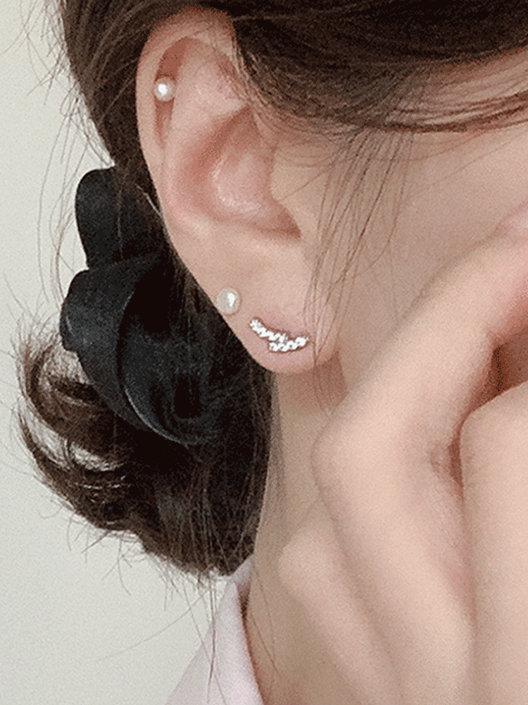 925 silver cubic curve earring