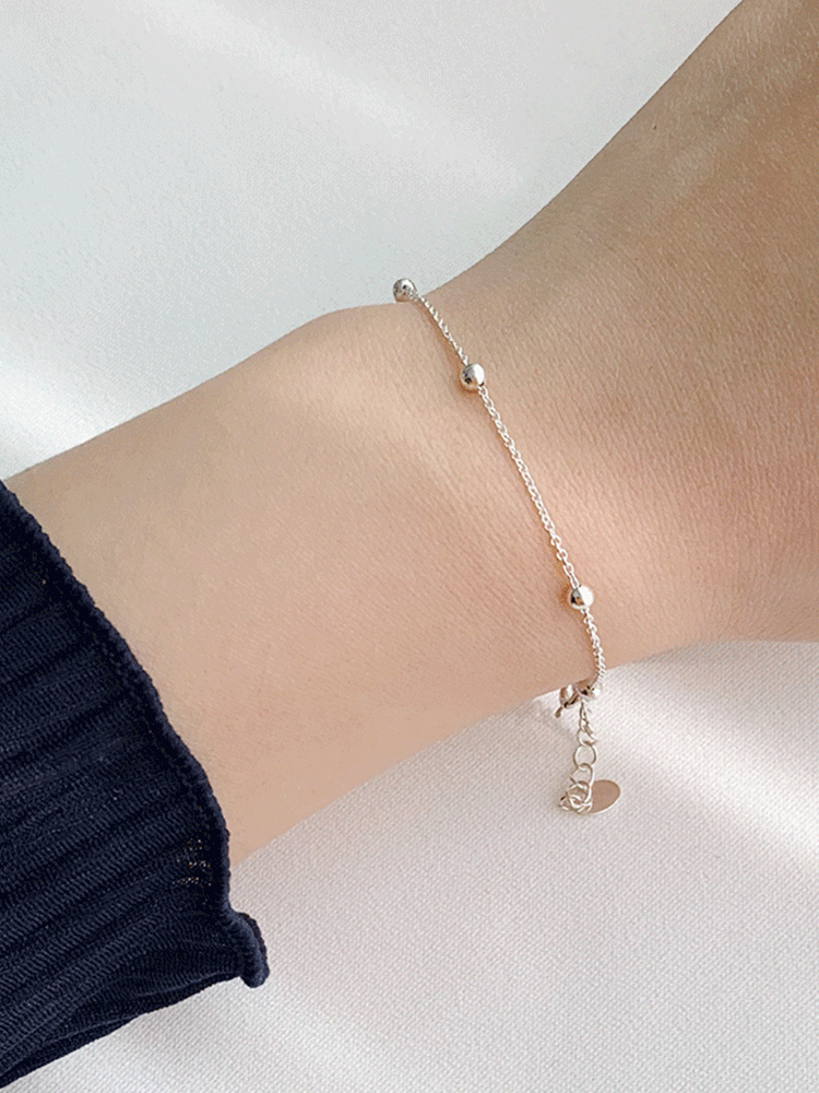 925 silver mini ball chain bracelet