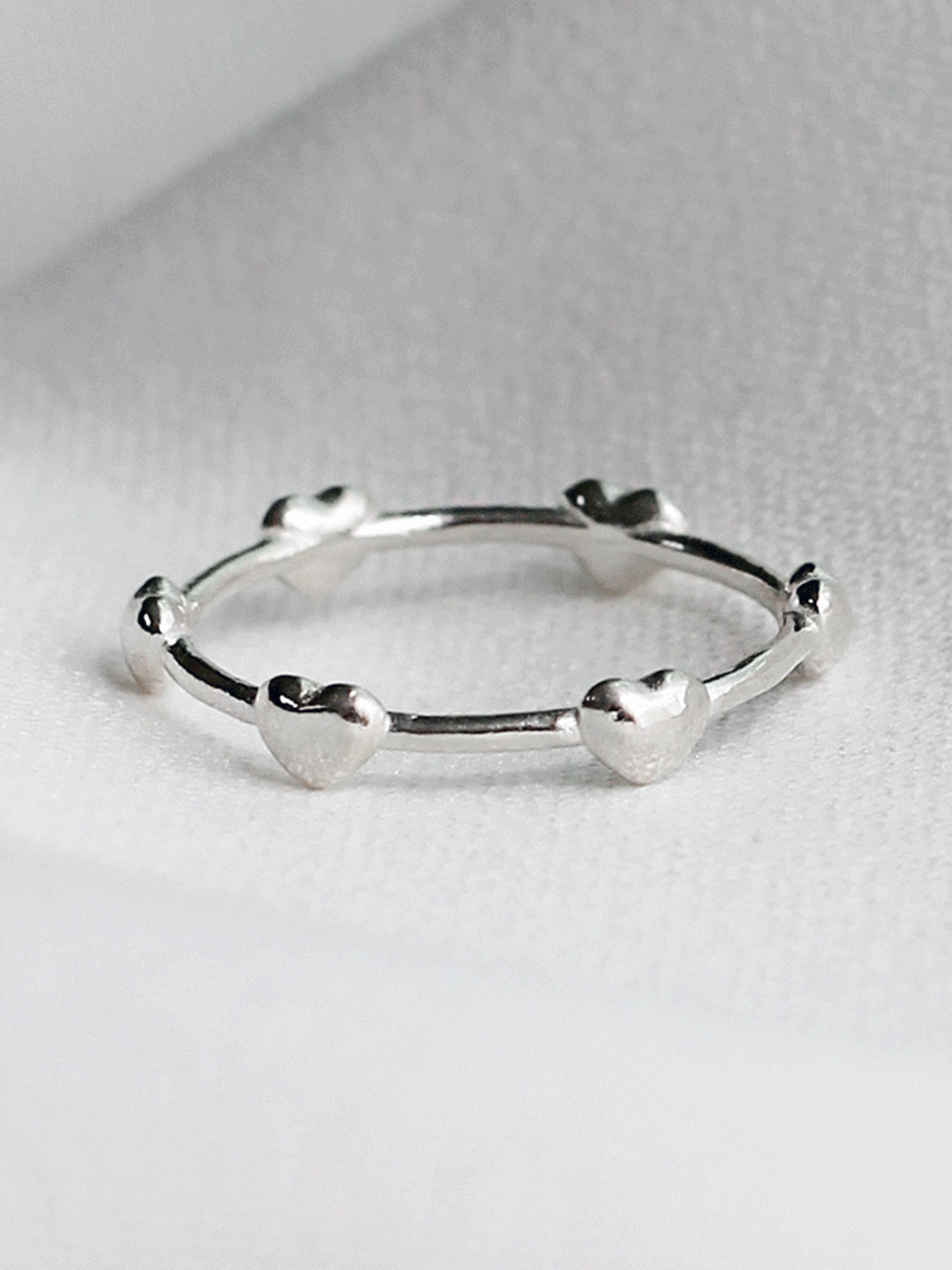 925 silver heart &amp; heart ring
