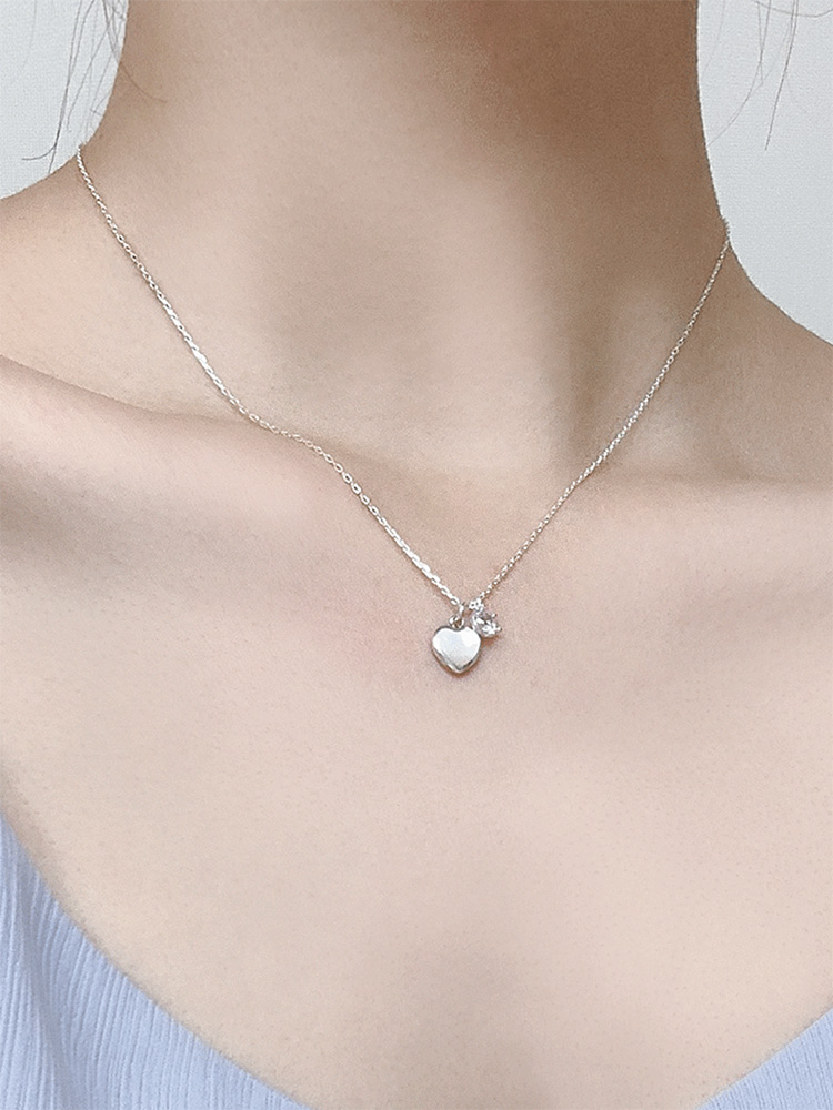 [*주문폭주] 925 silver mood heart necklace (자개) 20차