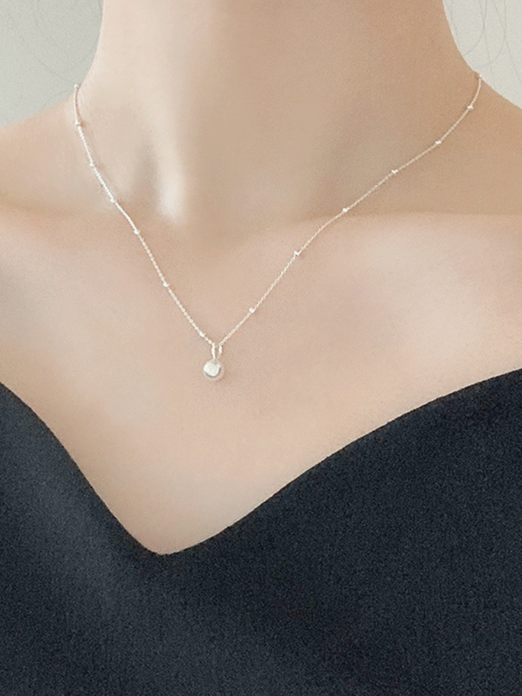 925 silver 6mm pearl ball chain necklace (이태리체인)