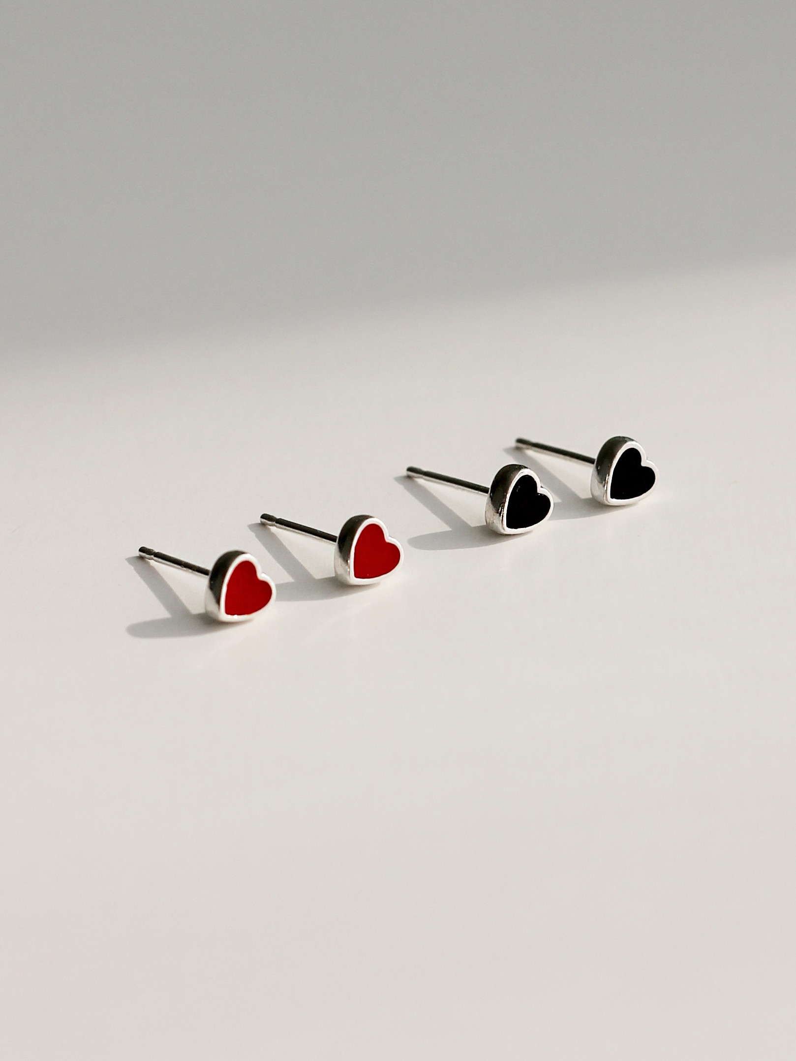 925 silver mini heart earring (2colors)