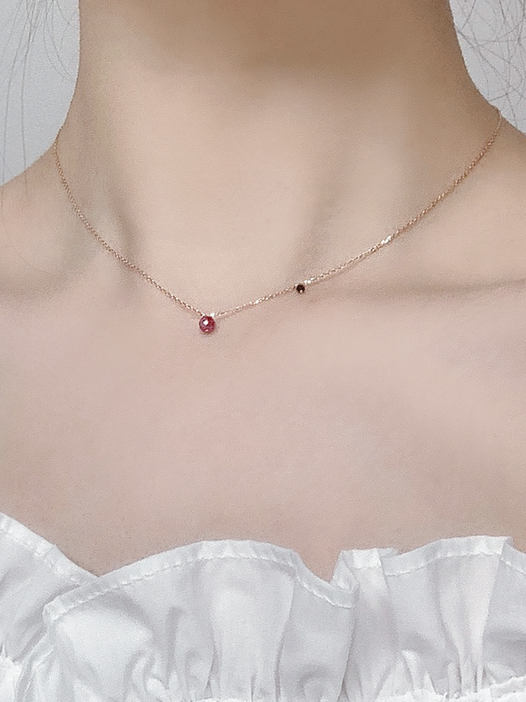 925 silver ruby &amp; black spinel necklace