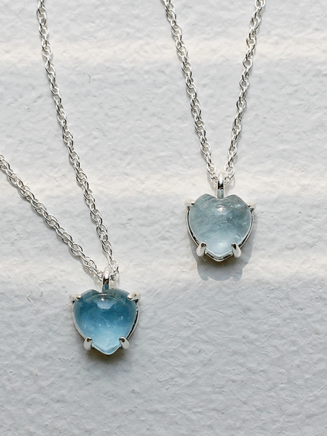 925 silver aquamarine heart necklace (아쿠아마린)
