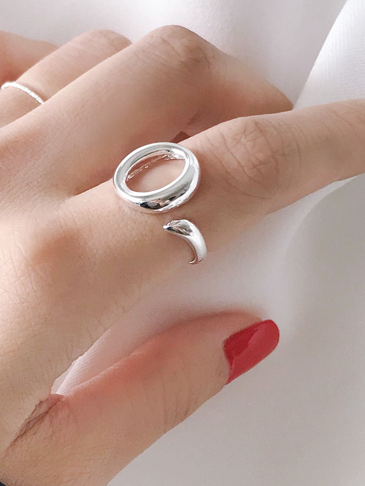 925 silver open bold ring (free size)