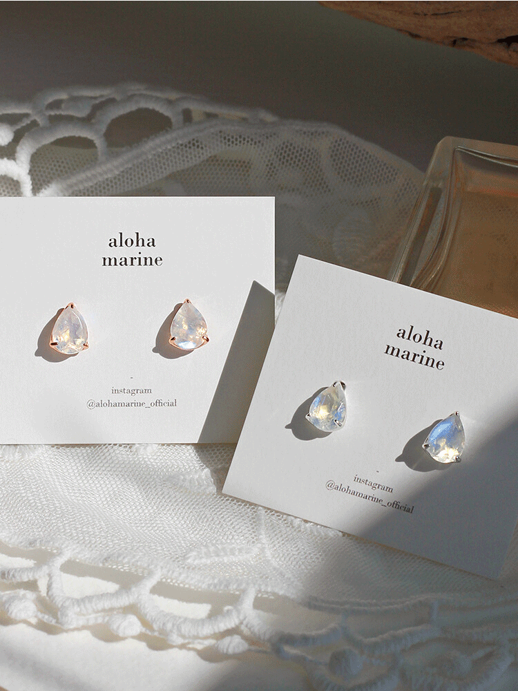 925 silver rainbow moonstone earring (레인보우문스톤)