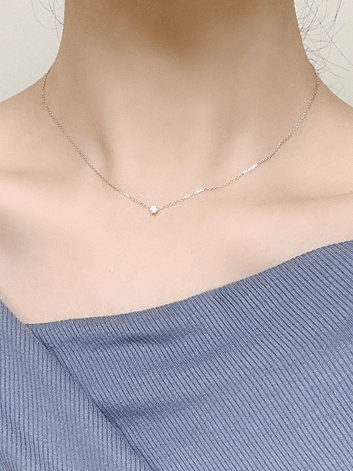 925 silver mini cubic necklace (시그니티)