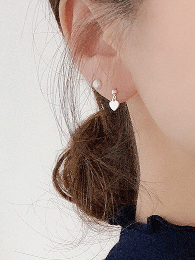 925 silver cherie heart earring