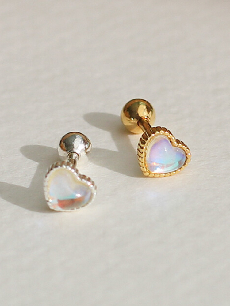 925 silver gloss heart piercing (2colors)(1pc/피어싱)