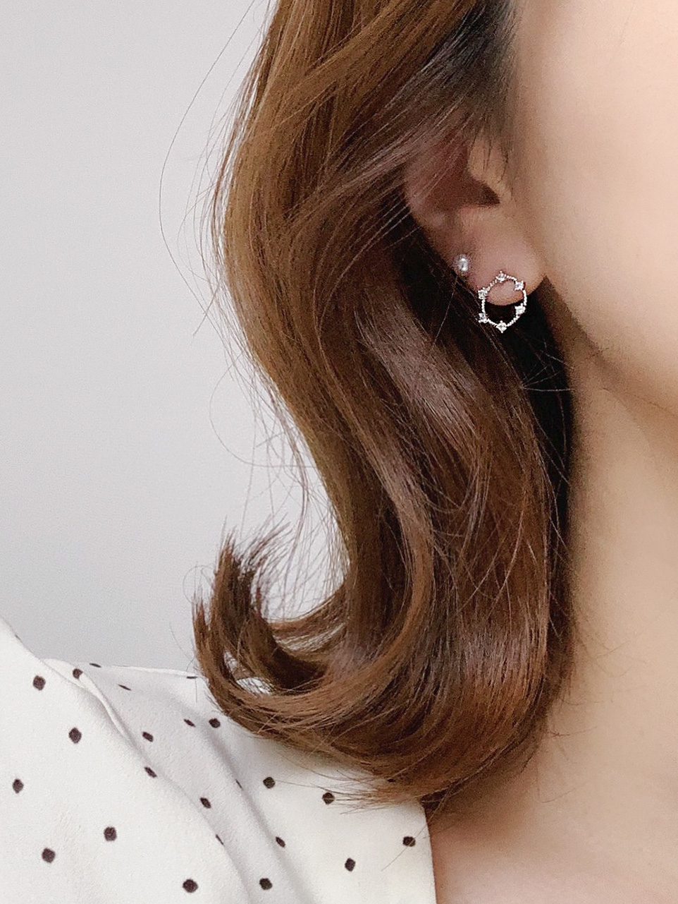 [클리어런스세일 ~up to 50%] hexagon cubic earring (은침) 5차 재입고