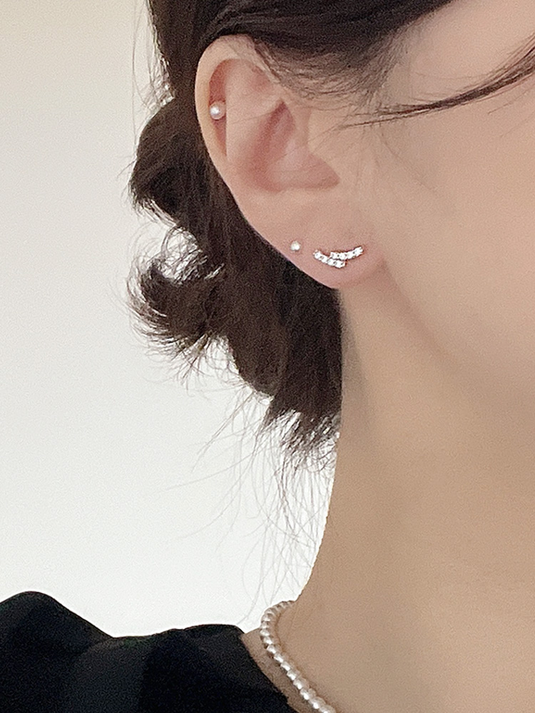 925 silver cubic curve earring