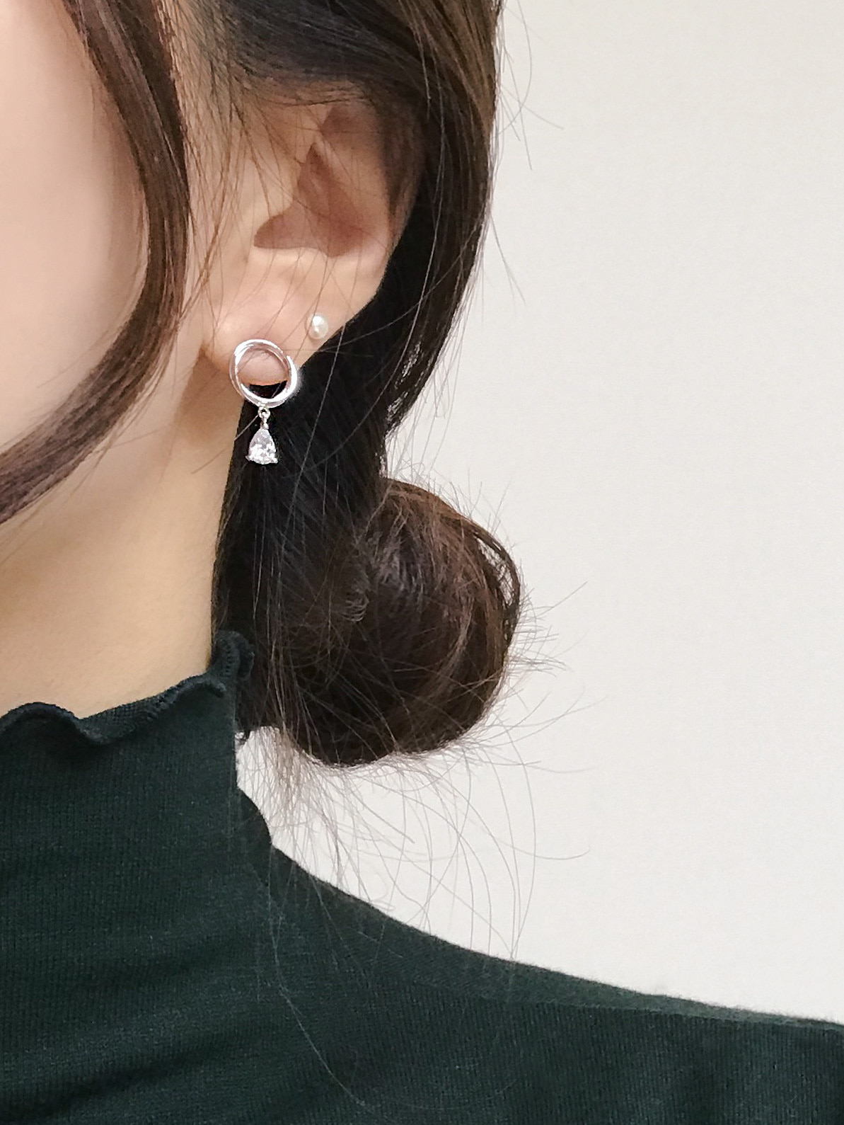 [*마지막수량-핑크2조] stay circle cubic earring (은침)