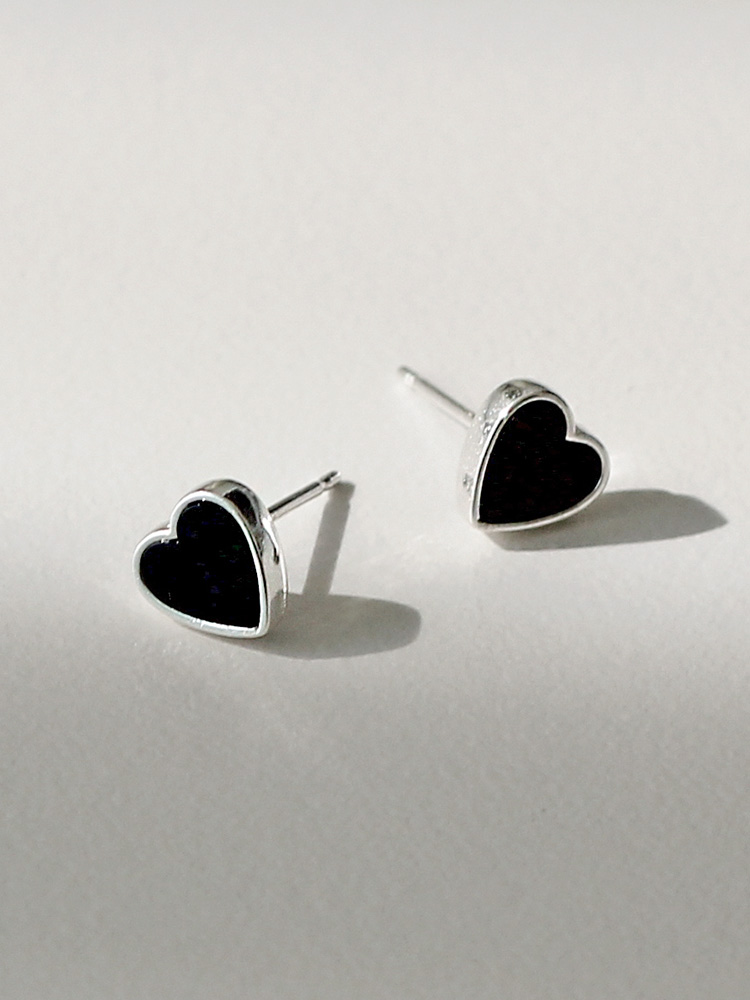 925 silver onyx heart earring 7차