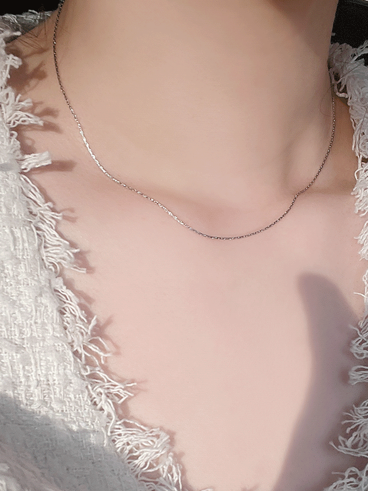 925 silver shining chain necklace
