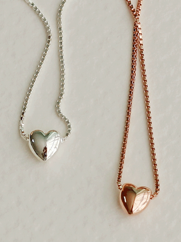925 silver 5mm heart box chain necklace