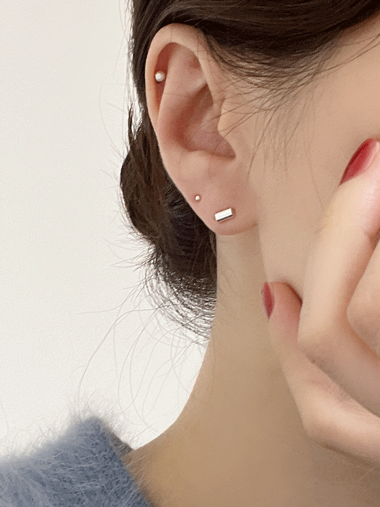 925 silver 5mm bar earring