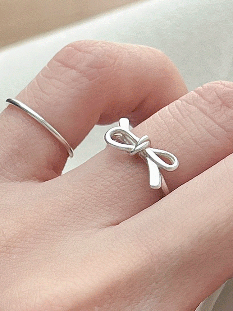 [*당일/무배] 925 silver ribbon open ring (free size)