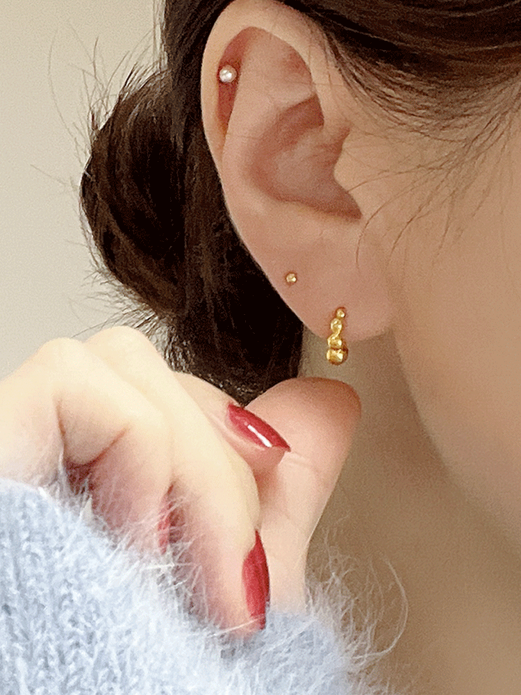 925 silver bubble one-touch earring (원터치)