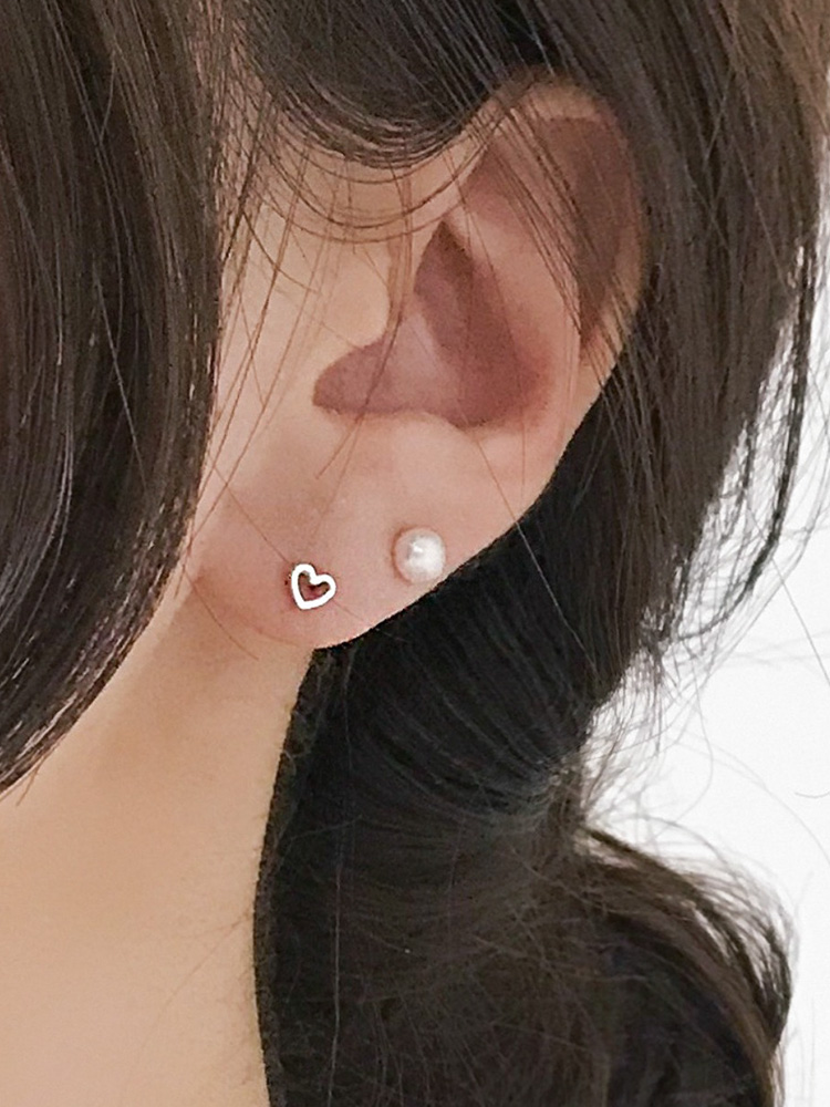 925 silver mini heart line earring 15차