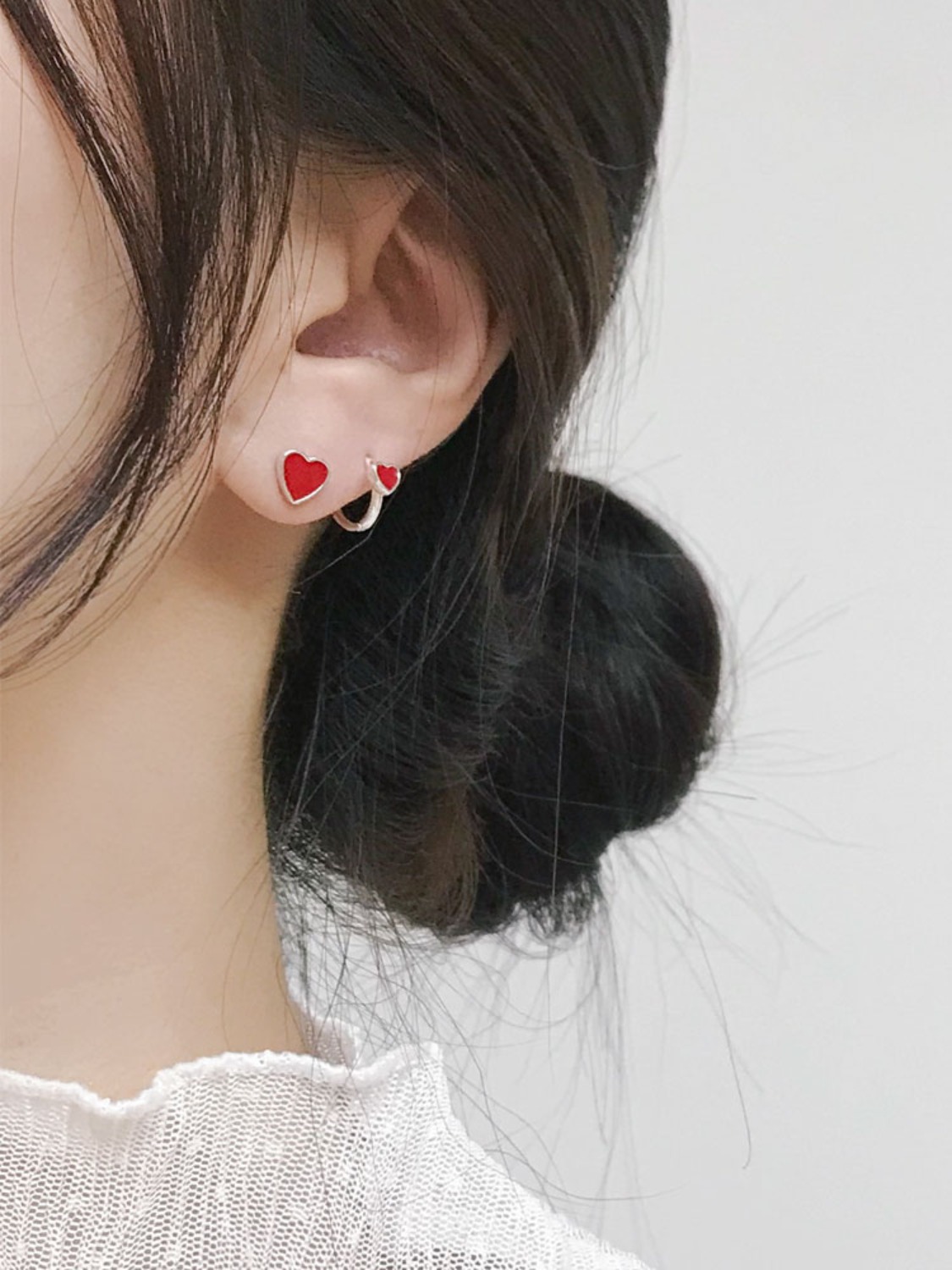 925 silver adorable heart earring