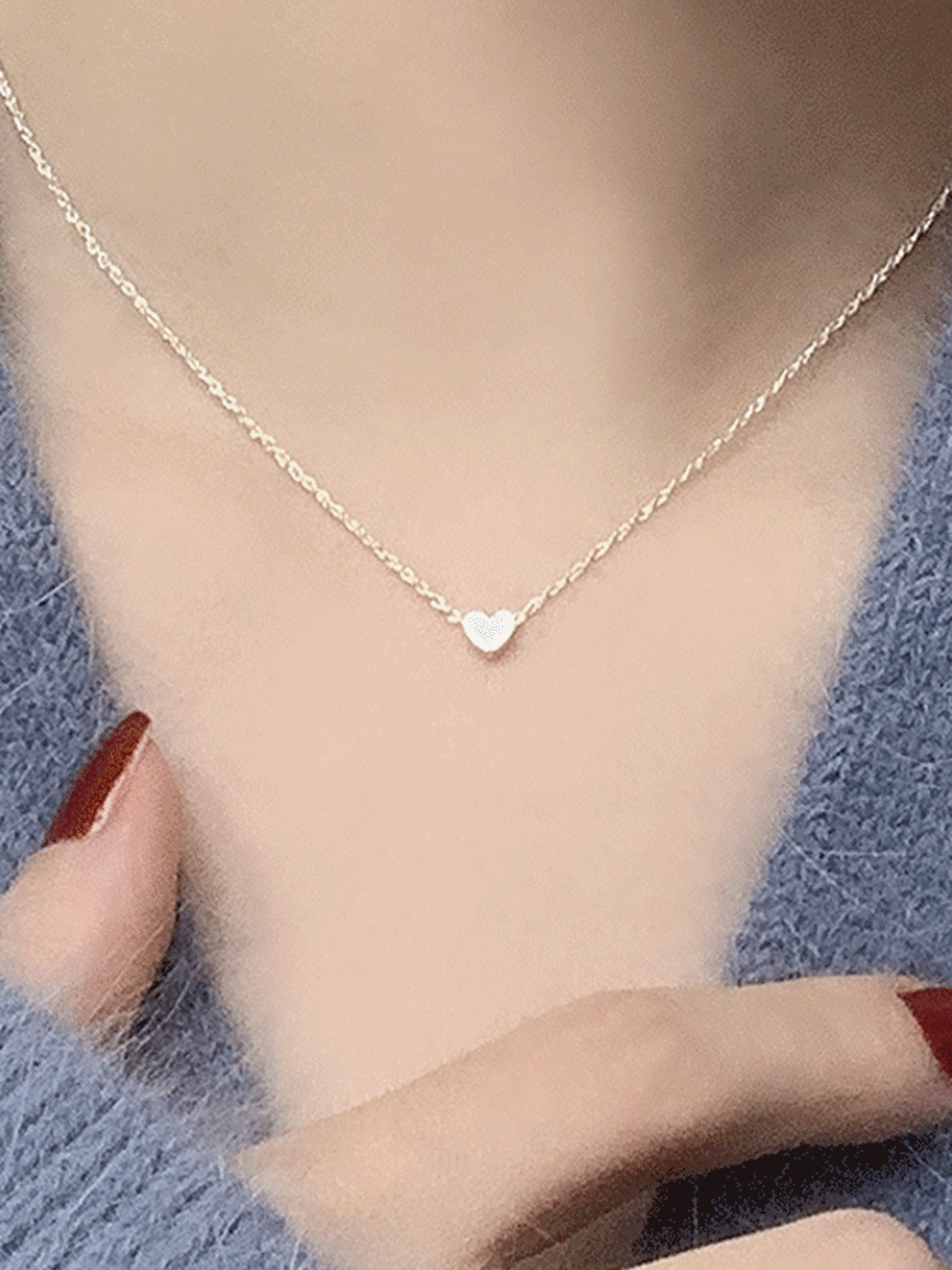 925 silver heart rope chain necklace (이태리체인)