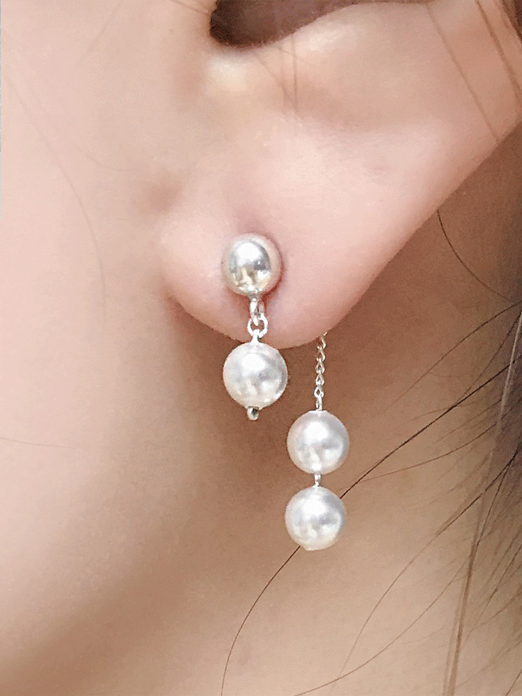 925 silver mood pearl drop earring (스왈진주/투웨이)