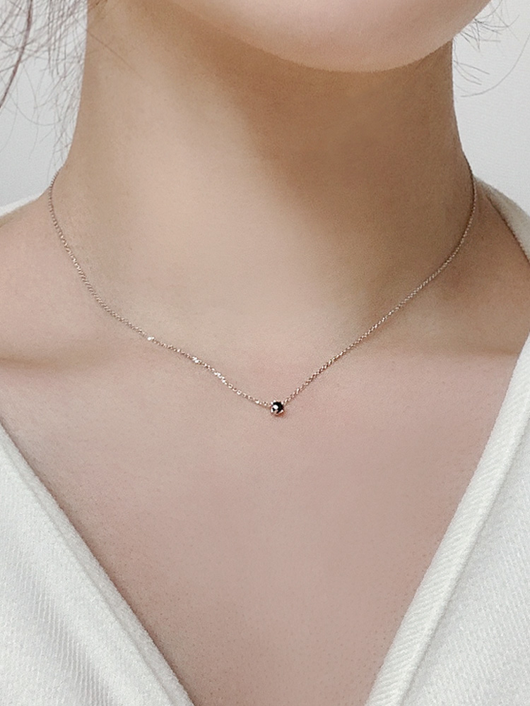 925 silver mini black cubic necklace (시그니티큐빅)