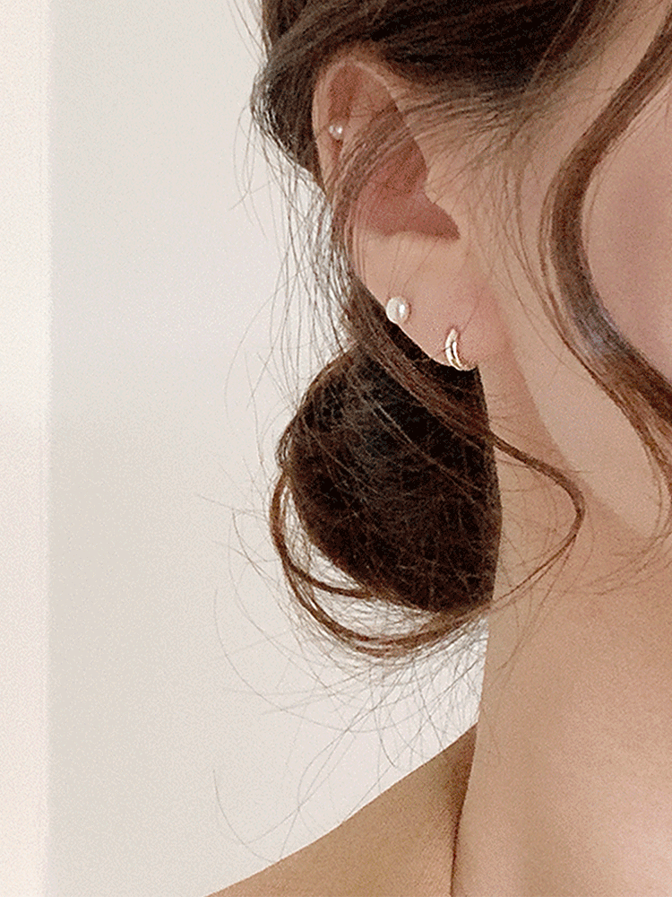 925 silver 7mm one-touch earring (원터치)