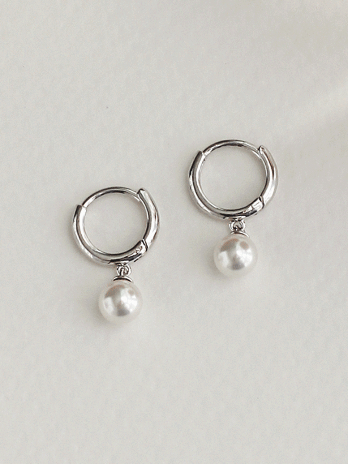 925 silver 5mm pearl one-touch earring (원터치/스왈진주) 7차