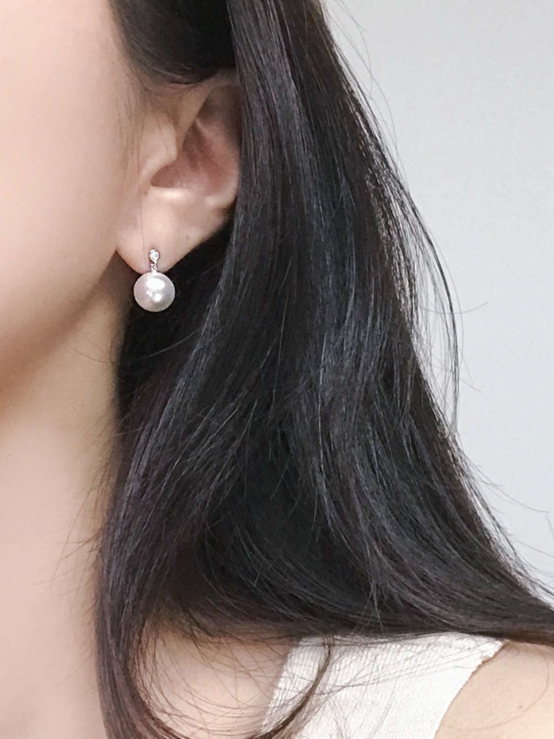 925 silver 10mm pearl dangly earring (스왈진주)