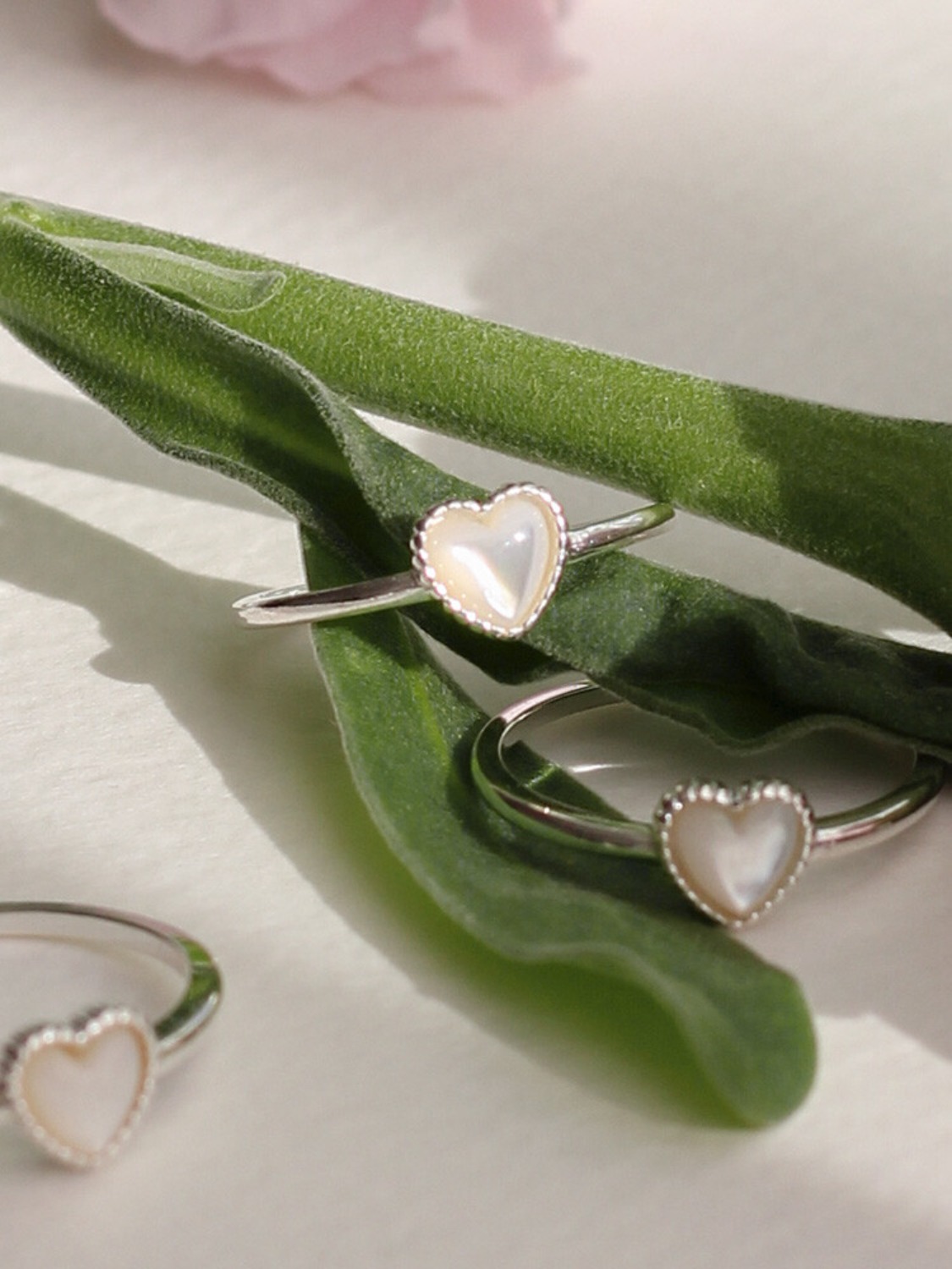 925 silver pure heart ring (자개)