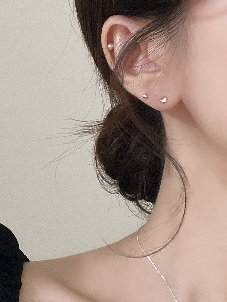 925 silver heart earring (4/7mm)