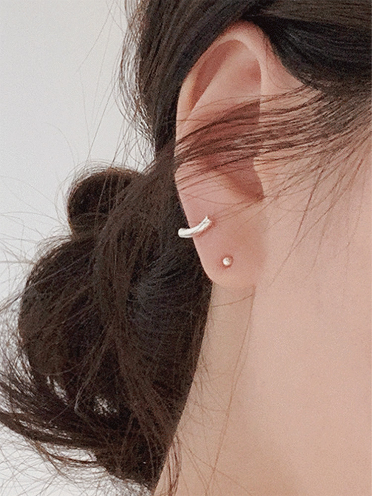 925 silver round stick earring