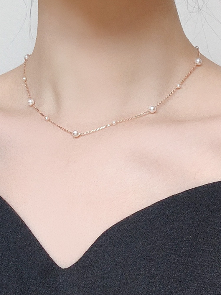 [*주문폭주] 925 silver odor pearl necklace (스왈진주)