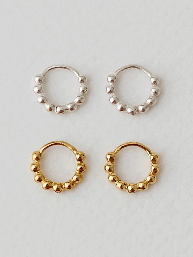 925 silver mini ball one-touch earring (원터치) 5차