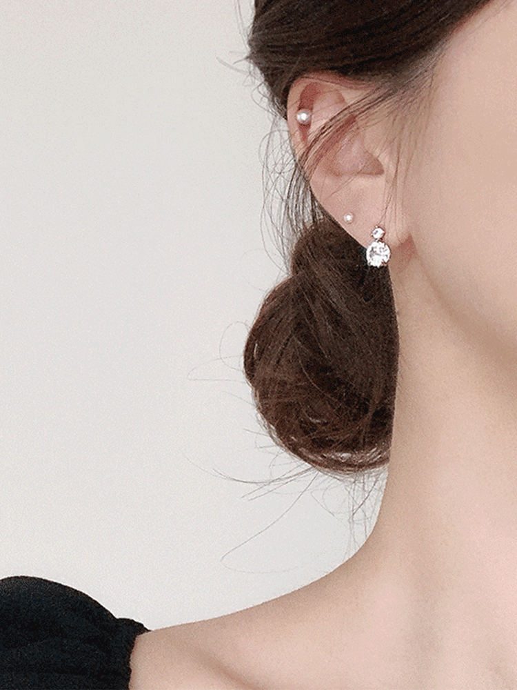 double cubic earring (은침) (귀걸이/귀찌) 14차 재입고