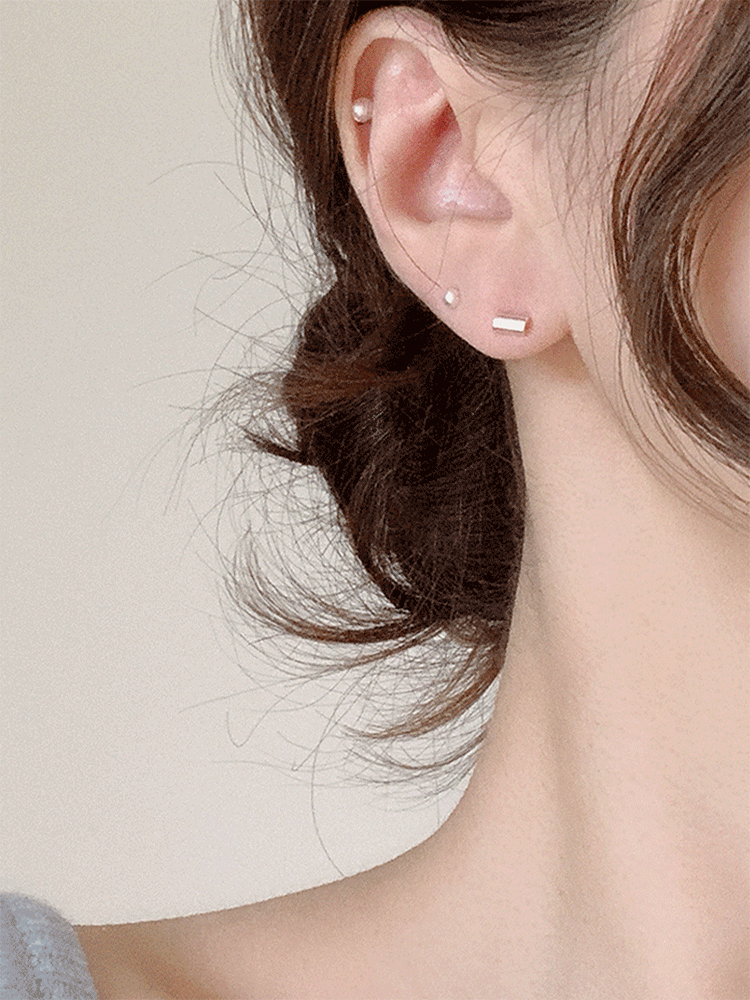 925 silver 5mm bar earring