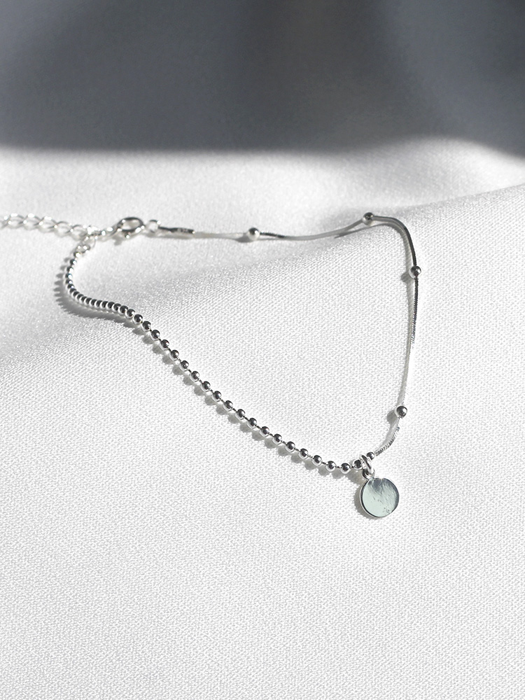 925 silver coin ball chain anklet (발찌)