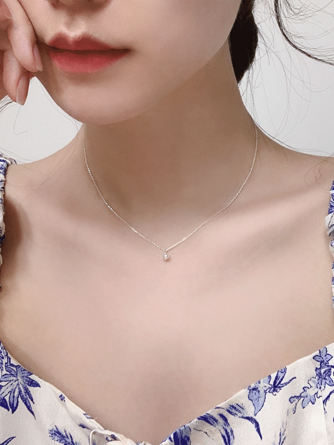 925 silver petit pearl necklace (담수진주)