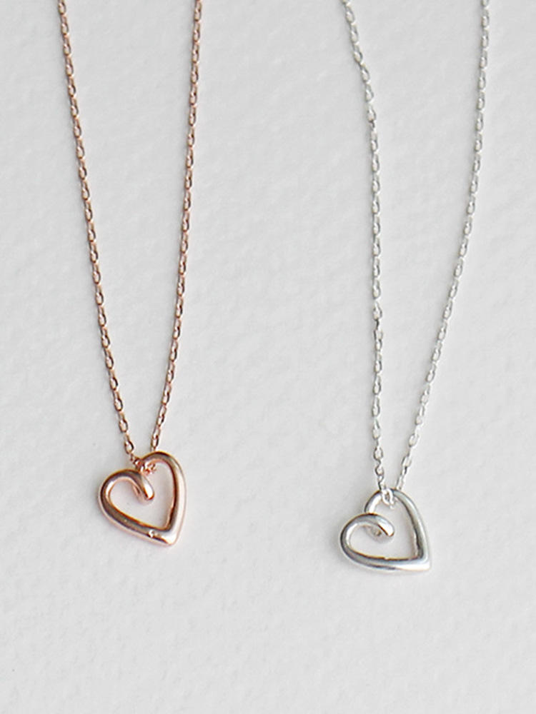 925 silver rolling heart necklace (2colors)