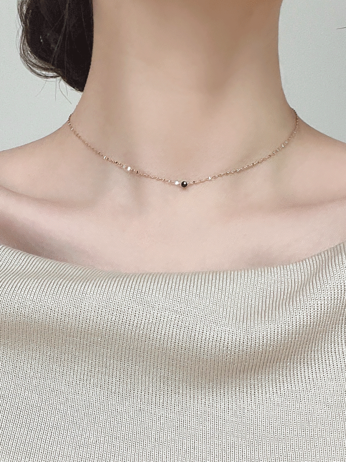 925 silver 3mm black spinel necklace (블랙스피넬)