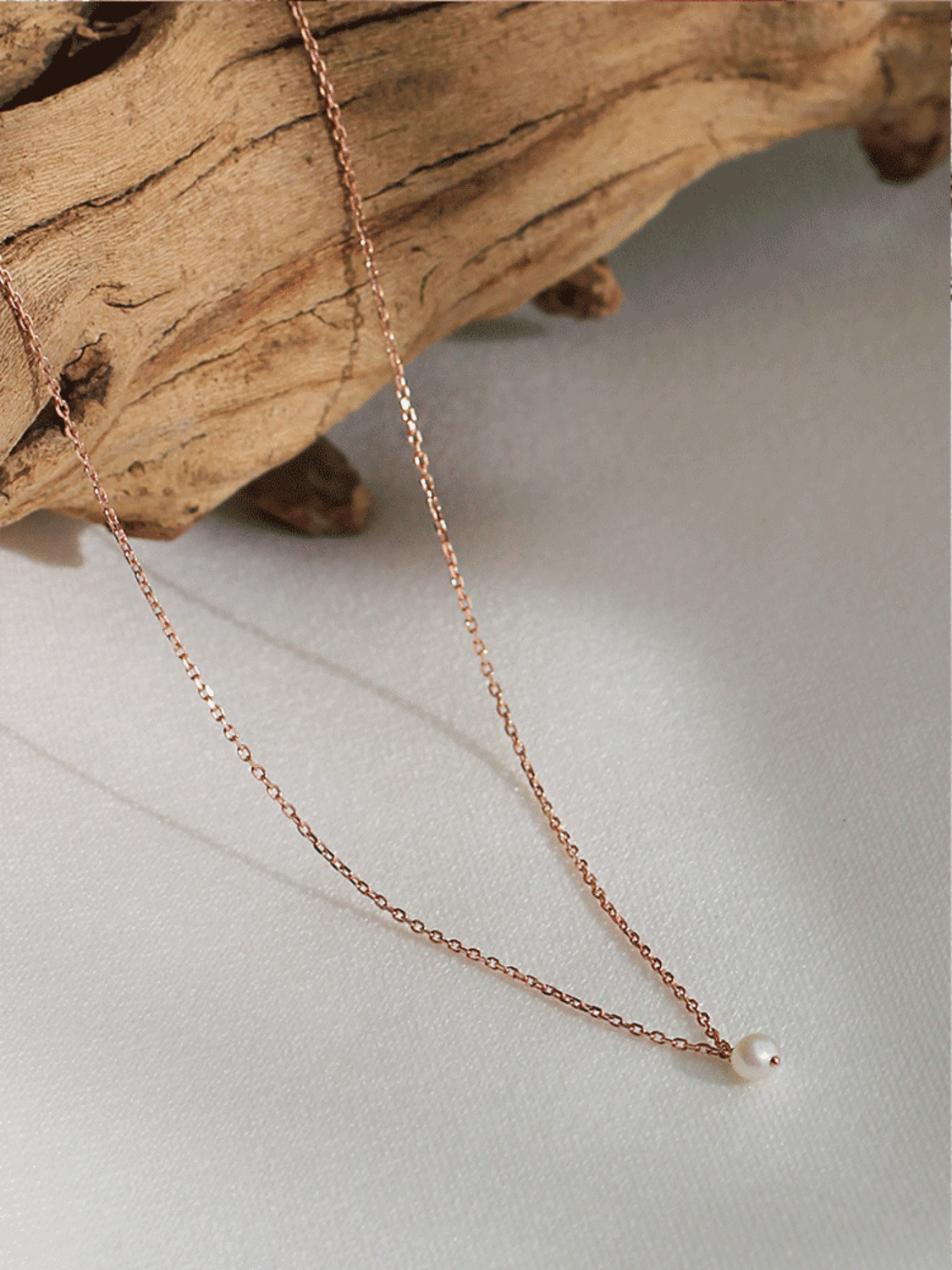 925 silver mini fresh pearl necklace (담수진주)