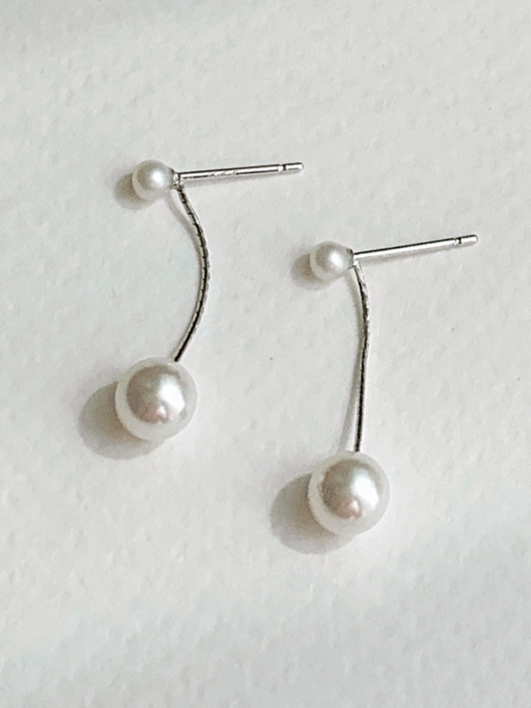 925 silver pearl short drop earring (스왈진주) 13차