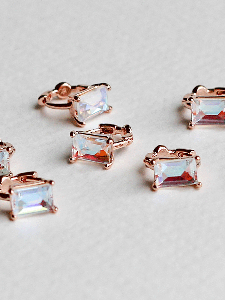 925 silver swarovski crystal one-touch earring (스왈크리스탈)