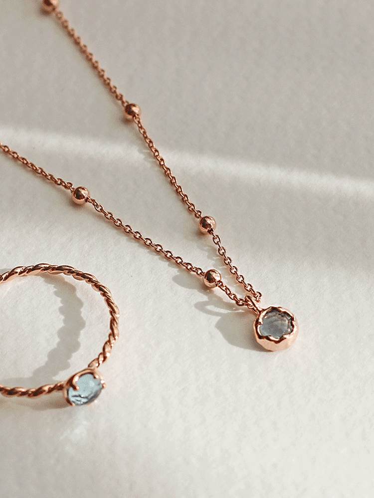 925 silver aquamarine necklace (아쿠아마린/이태리체인)