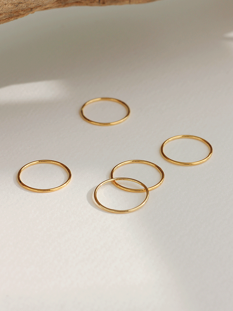 925 silver simple ring [+14k gold plating]