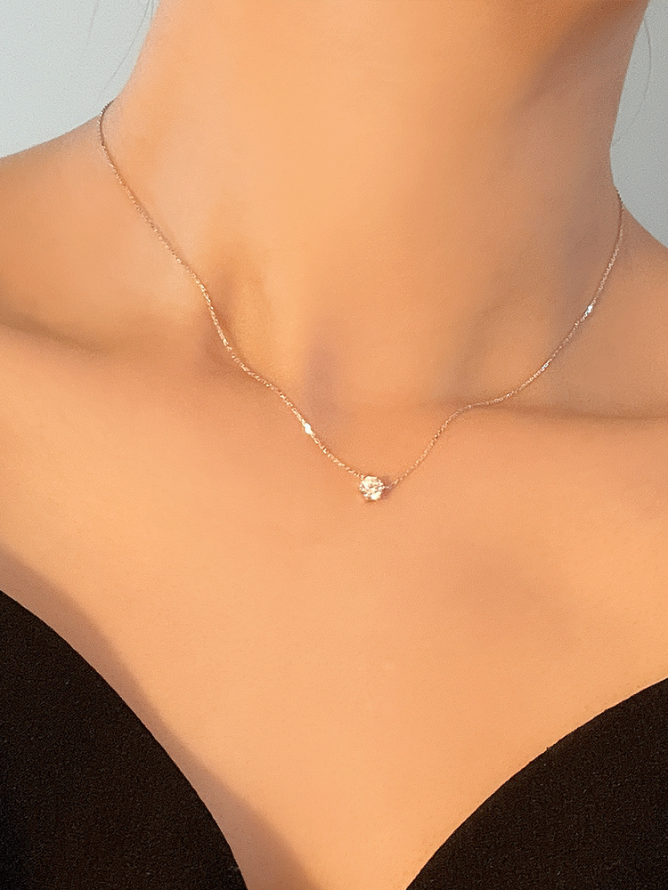 925 silver holiday cubic necklace [+14k plating] (시그니티큐빅)